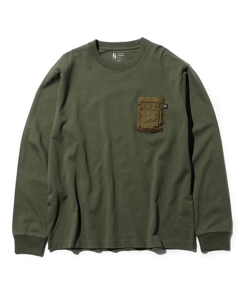 Valley Apparel(バレーアパレル)の「ユーティリティポケットTシャツ 長袖(Tシャツ/カットソー・メンズ・グリーン/ホワイト/ブラック・MEDIUM/X-LARGE/LARGE)」の3枚目の写真