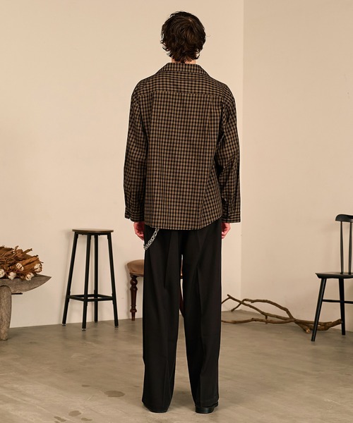 Forte（フォルテ）（フォルテ）の「Grid Check Open Collar Shirt/グリッドチェックオープンカラーシャツ（シャツ/ブラウス・メンズ・ブラック系その他/ブラウン系その他・M/L）」の16枚目の写真