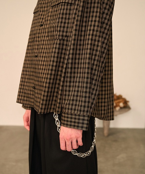 Forte（フォルテ）（フォルテ）の「Grid Check Open Collar Shirt/グリッドチェックオープンカラーシャツ（シャツ/ブラウス・メンズ・ブラック系その他/ブラウン系その他・M/L）」の17枚目の写真