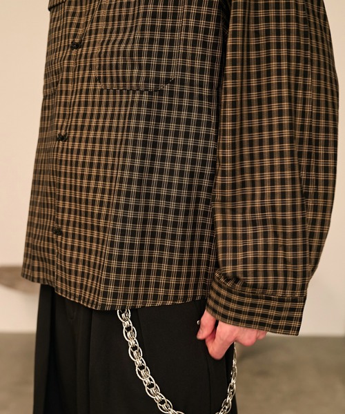 Forte（フォルテ）（フォルテ）の「Grid Check Open Collar Shirt/グリッドチェックオープンカラーシャツ（シャツ/ブラウス・メンズ・ブラック系その他/ブラウン系その他・M/L）」の18枚目の写真