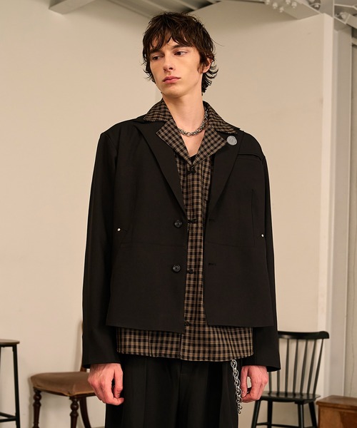 Forte（フォルテ）（フォルテ）の「Grid Check Open Collar Shirt/グリッドチェックオープンカラーシャツ（シャツ/ブラウス・メンズ・ブラック系その他/ブラウン系その他・M/L）」の11枚目の写真