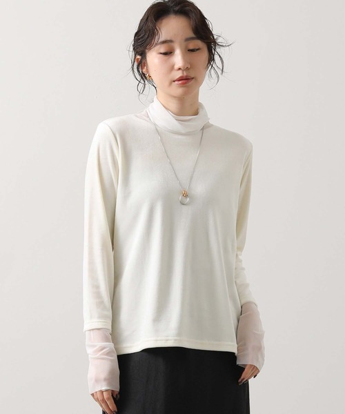 Gready Brilliant(グレディブリリアン)の「ベロア×シアータートル(Tシャツ/カットソー・レディース・アイボリー/ブラック/ブラウン/グレー・38)」の5枚目の写真