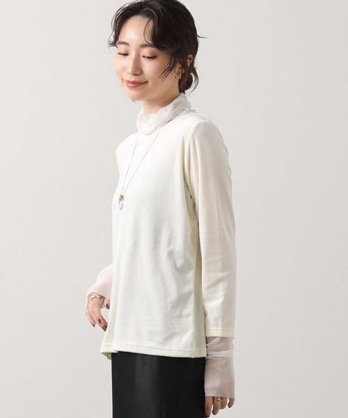 Gready Brilliant(グレディブリリアン)の「ベロア×シアータートル(Tシャツ/カットソー・レディース・アイボリー/ブラック/ブラウン/グレー・38)」の6枚目の写真