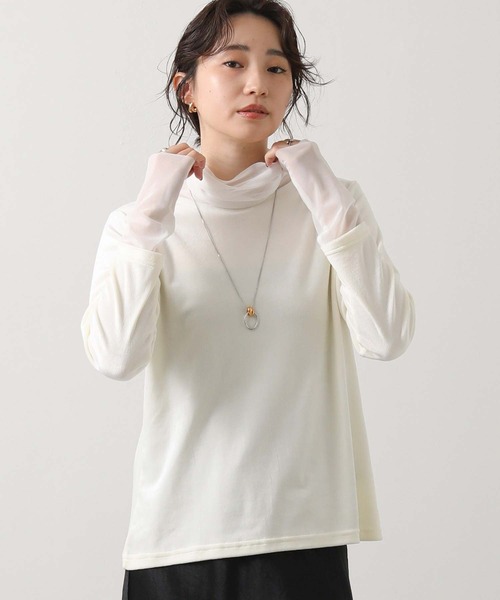 Gready Brilliant(グレディブリリアン)の「ベロア×シアータートル(Tシャツ/カットソー・レディース・アイボリー/ブラック/ブラウン/グレー・38)」の8枚目の写真