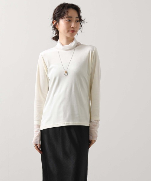 Gready Brilliant(グレディブリリアン)の「ベロア×シアータートル(Tシャツ/カットソー・レディース・アイボリー/ブラック/ブラウン/グレー・38)」の9枚目の写真