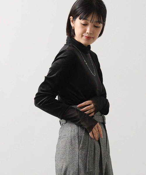 Gready Brilliant(グレディブリリアン)の「ベロア×シアータートル(Tシャツ/カットソー・レディース・アイボリー/ブラック/ブラウン/グレー・38)」の18枚目の写真