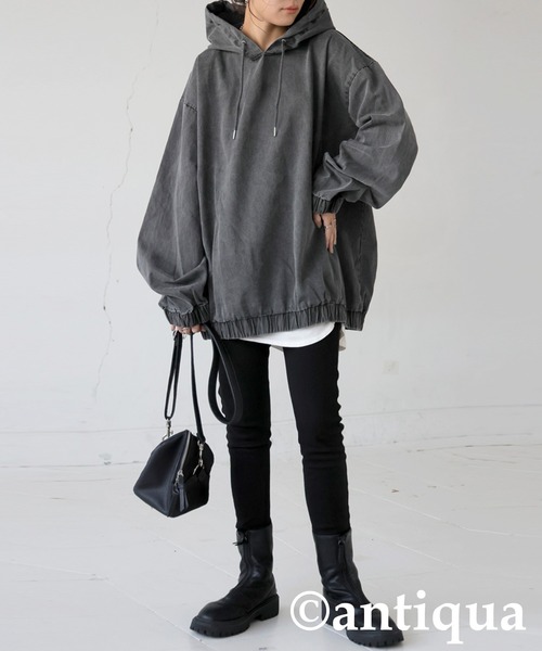 antiqua(アンティカ)の「パーカー(パーカー・レディース・チャコールグレー・ONESIZE)」の2枚目の写真