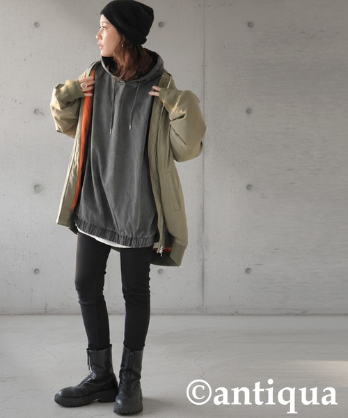 antiqua(アンティカ)の「パーカー(パーカー・レディース・チャコールグレー・ONESIZE)」の10枚目の写真