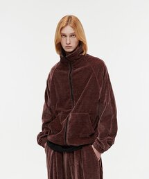 DNSR（ディーエヌエスアール）の「ベルベットハイネックジップアップジャケットワイン（ナイロンジャケット）」