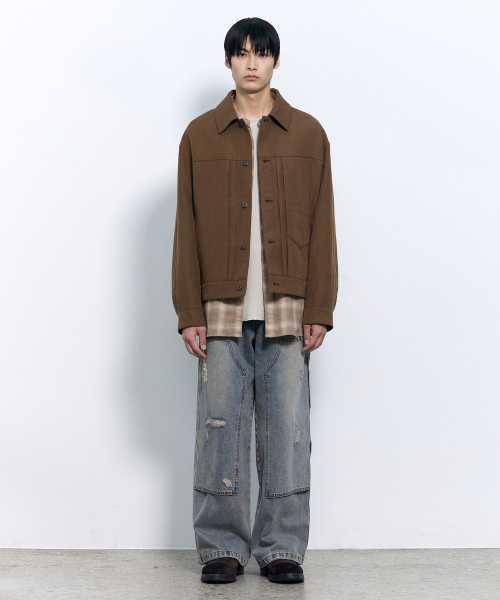 ヘンプウール TYPE1 ジャケット キャメルベージュ（デニムジャケット