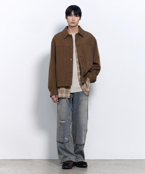 ヘンプウール TYPE1 ジャケット キャメルベージュ（デニムジャケット