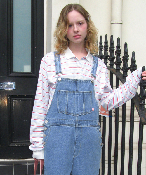 SINOON(シヌーン)の「Stripe PK Shirt (Blue)(ポロシャツ・レディース・ブルー・FREE)」の3枚目の写真