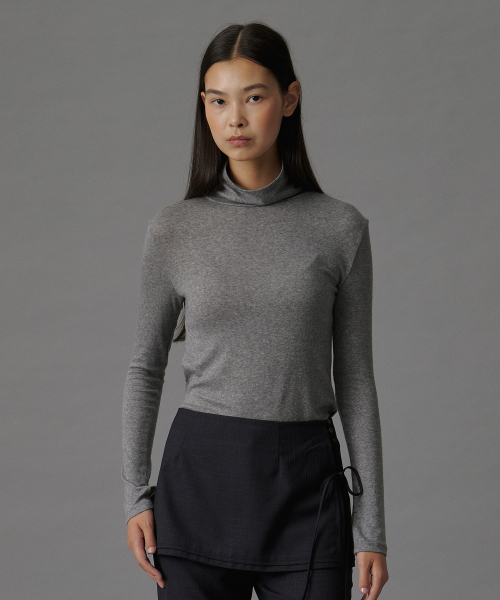 TTUDEMENT(トュードメント)の「BASIC ROLL-NECK PULLOVER_GREY(ニット/セーター・レディース・その他・FREE)」の1枚目の写真