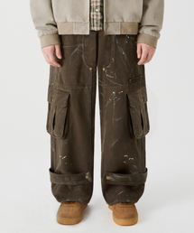 TRILLION（トリリオン）の「Dirty Paint Carpenter Cargo Denim Pants [Brown Black]（デニムパンツ）」