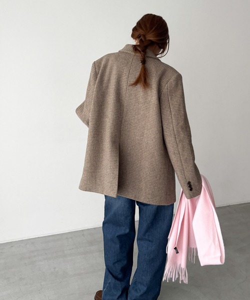 CANAL JEAN（キャナルジーン）の「El mar　チェックウールジャケット（テーラードジャケット・レディース・チェック・ONE SIZE）」の3枚目の写真