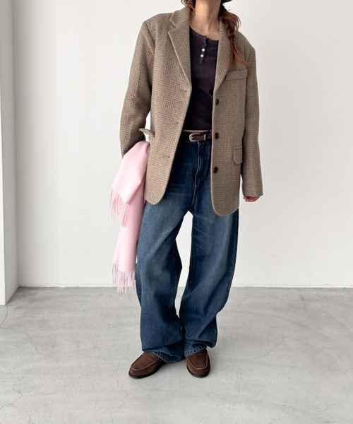 CANAL JEAN（キャナルジーン）の「El mar　チェックウールジャケット（テーラードジャケット・レディース・チェック・ONE SIZE）」の4枚目の写真