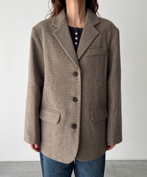 CANAL JEAN（キャナルジーン）の「El mar　チェックウールジャケット（テーラードジャケット・レディース・チェック・ONE SIZE）」の5枚目の写真