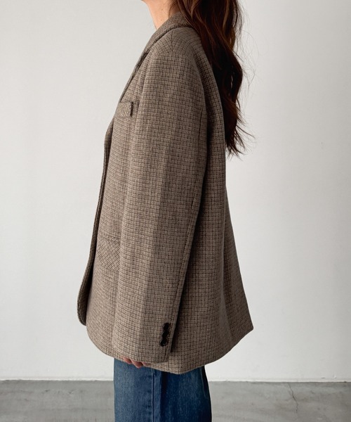 CANAL JEAN（キャナルジーン）の「El mar　チェックウールジャケット（テーラードジャケット・レディース・チェック・ONE SIZE）」の6枚目の写真