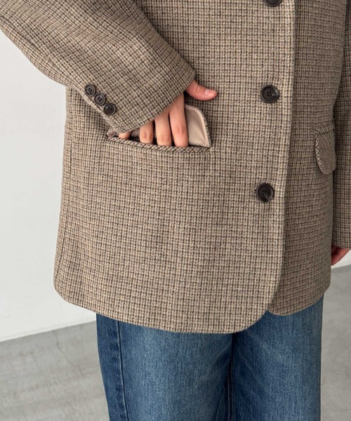 CANAL JEAN（キャナルジーン）の「El mar　チェックウールジャケット（テーラードジャケット・レディース・チェック・ONE SIZE）」の9枚目の写真