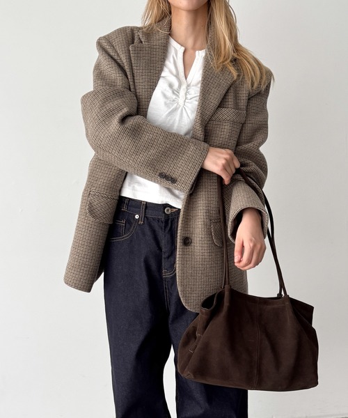 CANAL JEAN(キャナルジーン)の「El mar チェックウールジャケット(テーラードジャケット・レディース・チェック・ONE SIZE)」の11枚目の写真