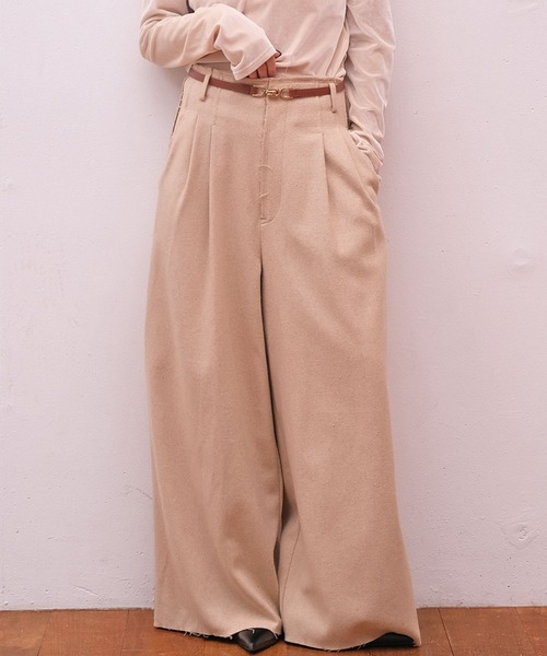 ハイウエストネップタッチワイドパンツ（その他パンツ）｜AKTE（アクテ