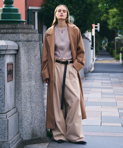 AKTE（アクテ）の「ハイウエストネップタッチワイドパンツ（その他パンツ・レディース・ベージュ/チャコールグレー・1/2/2T）」の20枚目の写真