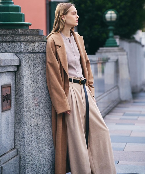 AKTE（アクテ）の「ハイウエストネップタッチワイドパンツ（その他パンツ・レディース・ベージュ/チャコールグレー・1/2/2T）」の22枚目の写真