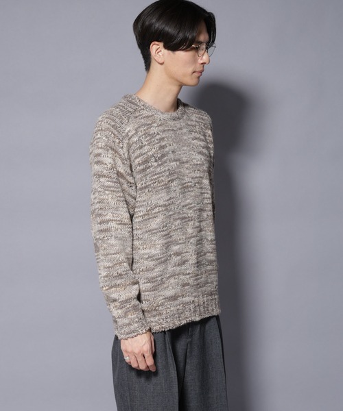 NANO universe(ナノユニバース)の「「COFIL」 PAVONE HOLIDAY メランジクルーネックニット(ニット/セーター・メンズ・グレー/オレンジ・M/L)」の11枚目の写真