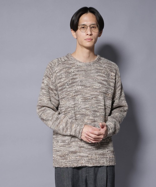 NANO universe(ナノユニバース)の「「COFIL」 PAVONE HOLIDAY メランジクルーネックニット(ニット/セーター・メンズ・グレー/オレンジ・M/L)」の10枚目の写真