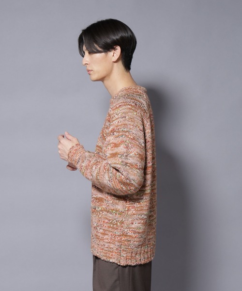 NANO universe(ナノユニバース)の「「COFIL」 PAVONE HOLIDAY メランジクルーネックニット(ニット/セーター・メンズ・グレー/オレンジ・M/L)」の4枚目の写真