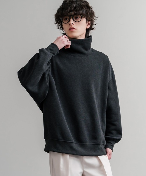 セール】コットンタッチ裏起毛ドルマンスリーブハイネックトレーナー