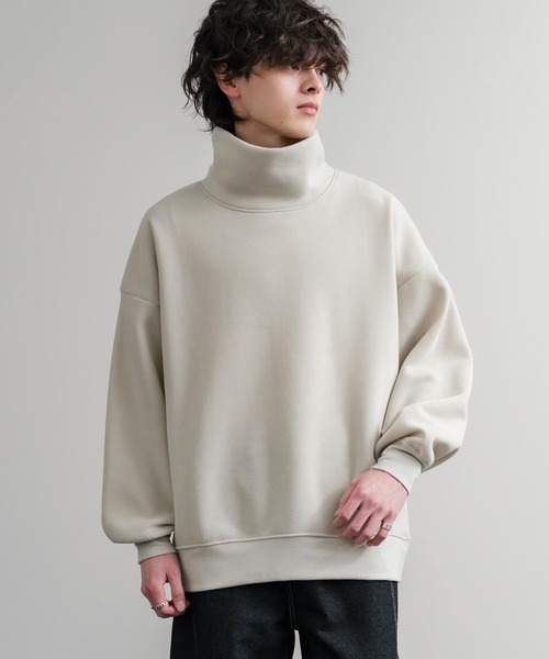 Rocky Monroe(ロッキーモンロー)の「コットンタッチ裏起毛ドルマンスリーブハイネックトレーナースウェット(スウェット・メンズ・チャコール/グレー/グレイッシュベージュ/ブラック・M/L/XL)」の22枚目の写真