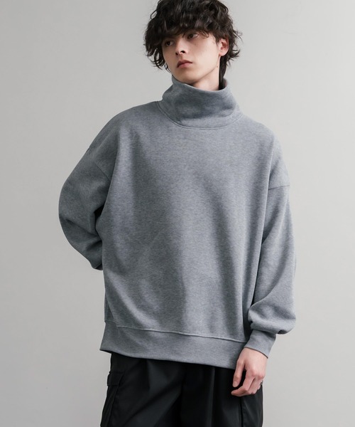 Rocky Monroe(ロッキーモンロー)の「コットンタッチ裏起毛ドルマンスリーブハイネックトレーナースウェット(スウェット・メンズ・チャコール/グレー/グレイッシュベージュ/ブラック・M/L/XL)」の14枚目の写真