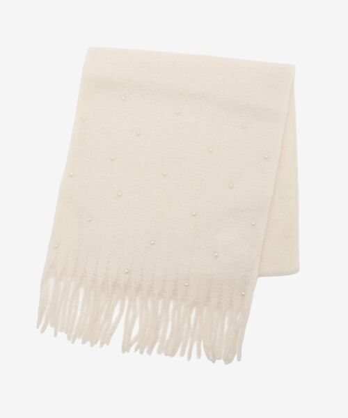 MAJESTIC LEGON（マジェスティックレゴン）の「パール付きストール（ストール/ショール・レディース・アイボリー/グレー/ベージュ・FREE）」の7枚目の写真