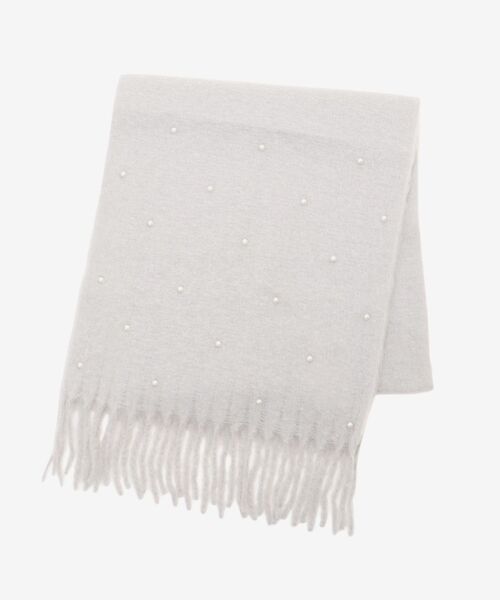 MAJESTIC LEGON（マジェスティックレゴン）の「パール付きストール（ストール/ショール・レディース・アイボリー/グレー/ベージュ・FREE）」の9枚目の写真