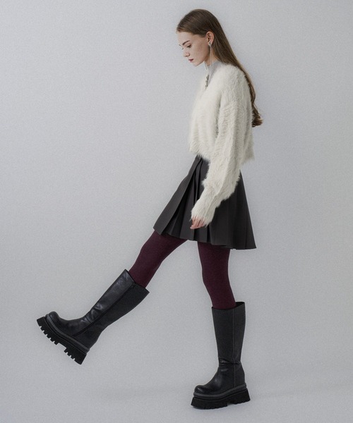 HARE(ハレ)の「シャギーチャイナニットカーディガン(HARE)(カーディガン/ボレロ・レディース・ブラック/ライトグレー/パープル・FREE)」の8枚目の写真