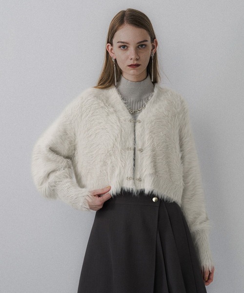 HARE(ハレ)の「シャギーチャイナニットカーディガン(HARE)(カーディガン/ボレロ・レディース・ブラック/ライトグレー/パープル・FREE)」の17枚目の写真