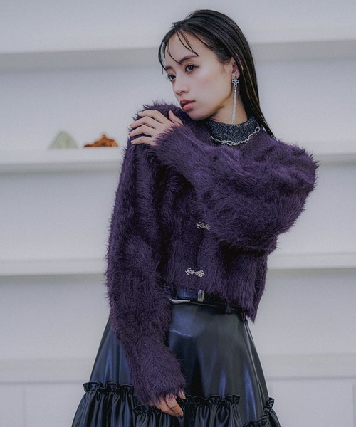 シャギーチャイナニットカーディガン(HARE)