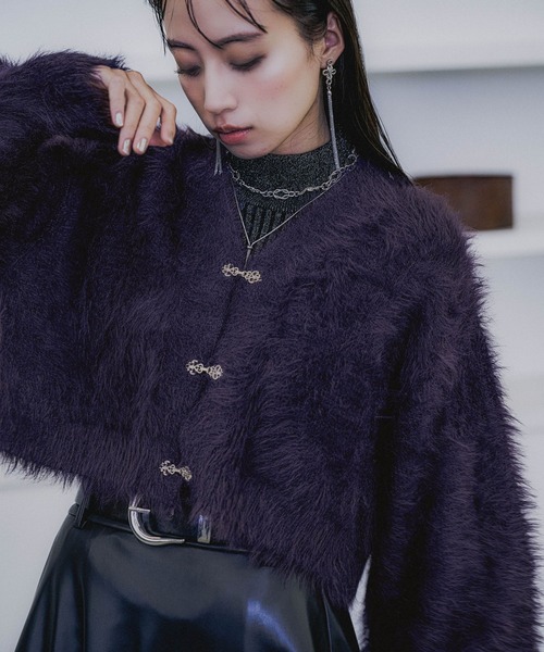 シャギーチャイナニットカーディガン(HARE)（カーディガン/ボレロ