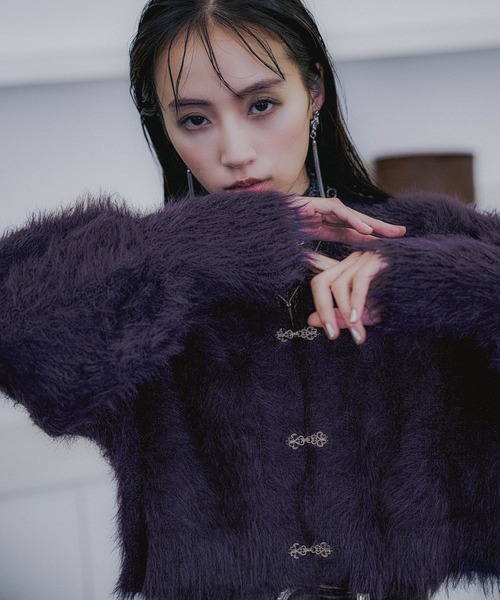 シャギーチャイナニットカーディガン(HARE)（カーディガン/ボレロ