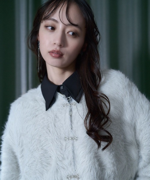 シャギーチャイナニットカーディガン(HARE)（カーディガン/ボレロ