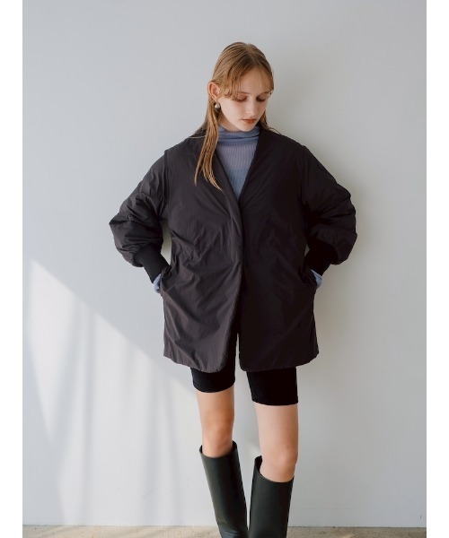 sahara（サハラ）の「Reversible Flower Quilting Coat/リバーシブルフラワーキルティングコート（その他アウター・レディース・ブラック/アイボリー・FREE）」の9枚目の写真