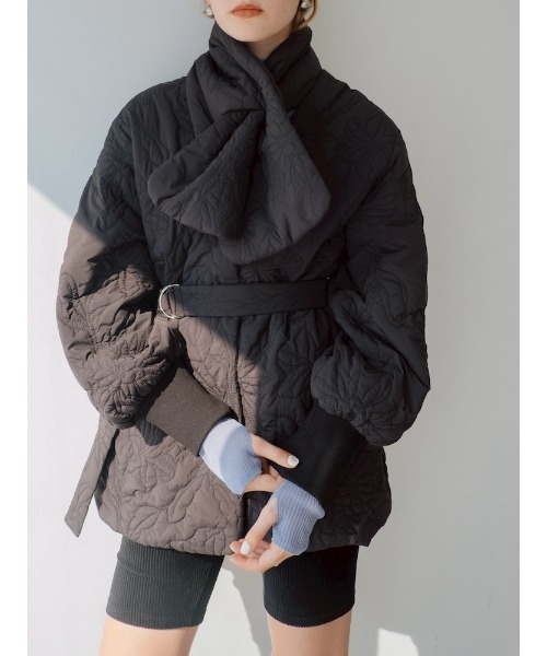 sahara（サハラ）の「Reversible Flower Quilting Coat/リバーシブルフラワーキルティングコート（その他アウター・レディース・ブラック/アイボリー・FREE）」の5枚目の写真