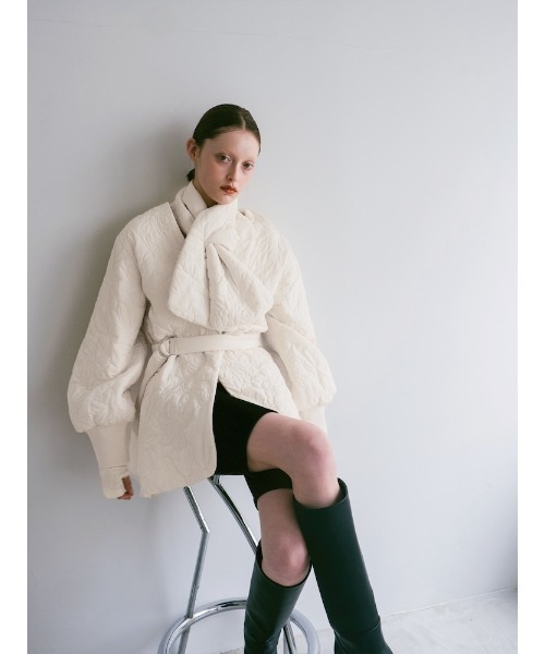 sahara（サハラ）の「Reversible Flower Quilting Coat/リバーシブルフラワーキルティングコート（その他アウター・レディース・ブラック/アイボリー・FREE）」の18枚目の写真