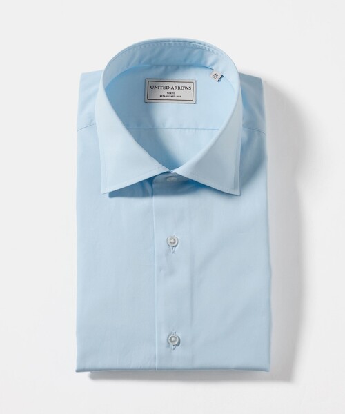 UNITED ARROWS(ユナイテッドアローズ)の「THOMAS MASON/トーマスメイソン ブロード セミワイドカラー シャツ(ビジネスシャツ・メンズ・ホワイト/ライトブルー・41cm/39cm/40cm/38cm)」の1枚目の写真