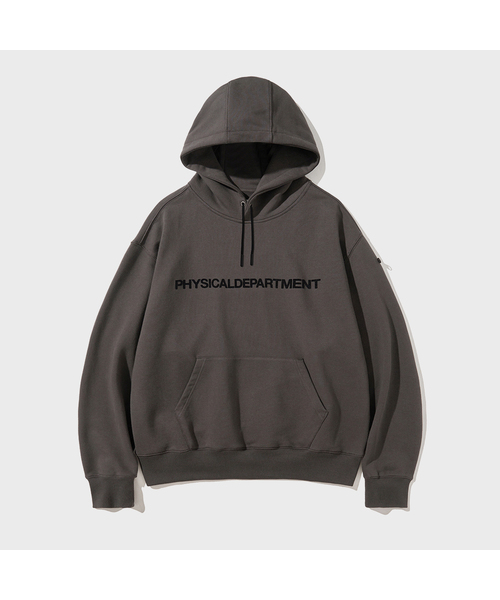 PHYSICAL DEPARTMENT(フィジカル デパートメント)の「P-Dept オリジナルロゴ フードパーカー チャコール(パーカー・レディース・その他・LARGE/X-LARGE/MEDIUM/SMALL)」の1枚目の写真