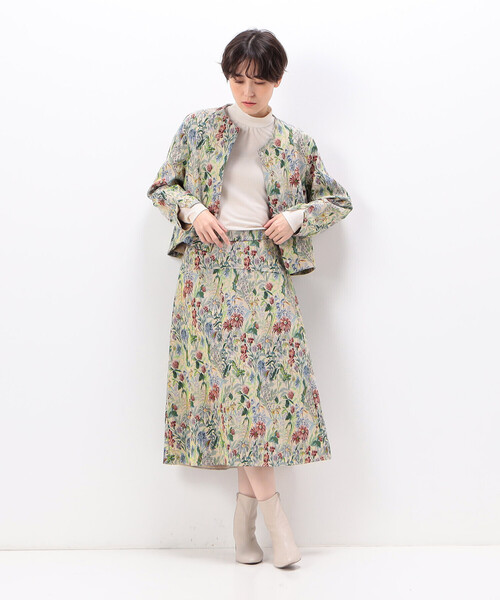K.T KIYOKO TAKASE(キヨコタカセ)の「ゴブラン織り Aラインフレアスカート(スカート・レディース・ベージュ・9号)」の3枚目の写真