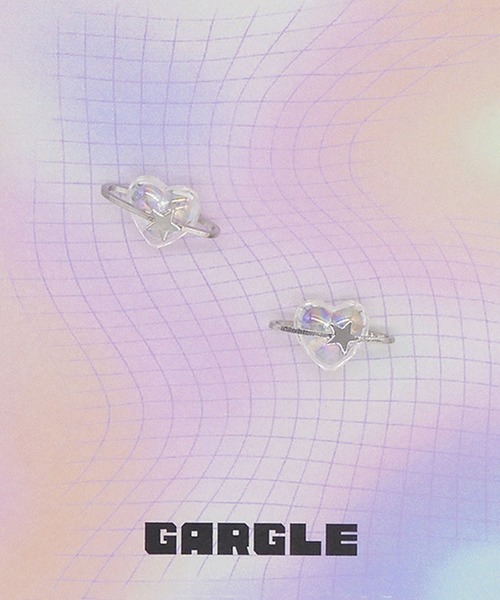 gargle(ガーグル)の「gargle ガーグル:GARGLE COREシリーズ 韓国アクセ ハート土星 ピアス(ピアス(両耳用)・レディース・ブルー/ホワイト・FREE)」の4枚目の写真