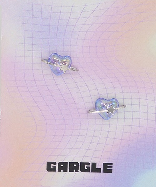 gargle(ガーグル)の「gargle ガーグル:GARGLE COREシリーズ 韓国アクセ ハート土星 ピアス(ピアス(両耳用)・レディース・ブルー/ホワイト・FREE)」の7枚目の写真