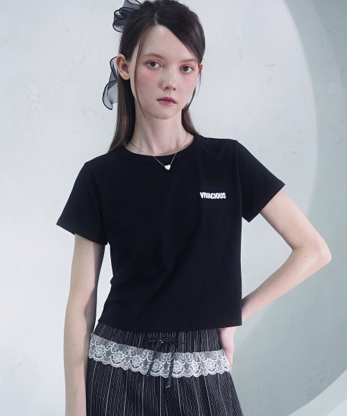 Vivacious（ビバシャス）の「Adia Crop Tee WHITE（Tシャツ/カットソー・レディース・ホワイト・SMALL/MEDIUM）」の2枚目の写真